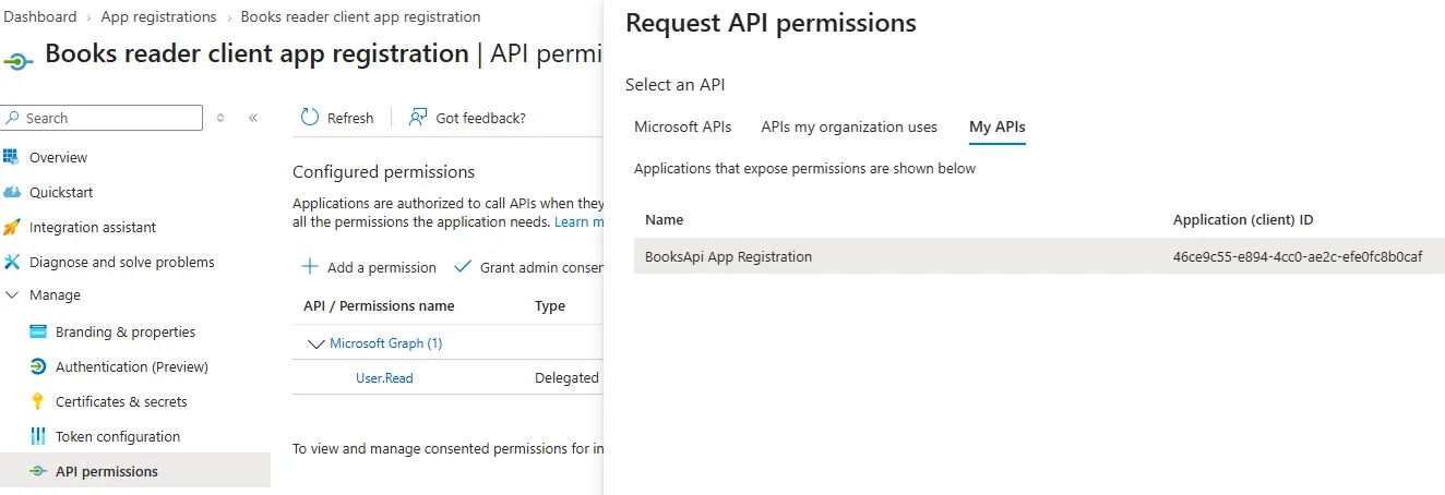 Choose BooksAPI App Registration