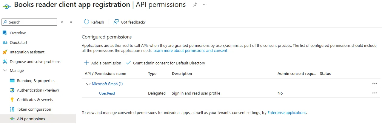 API permissions