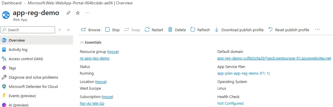Created WebApp